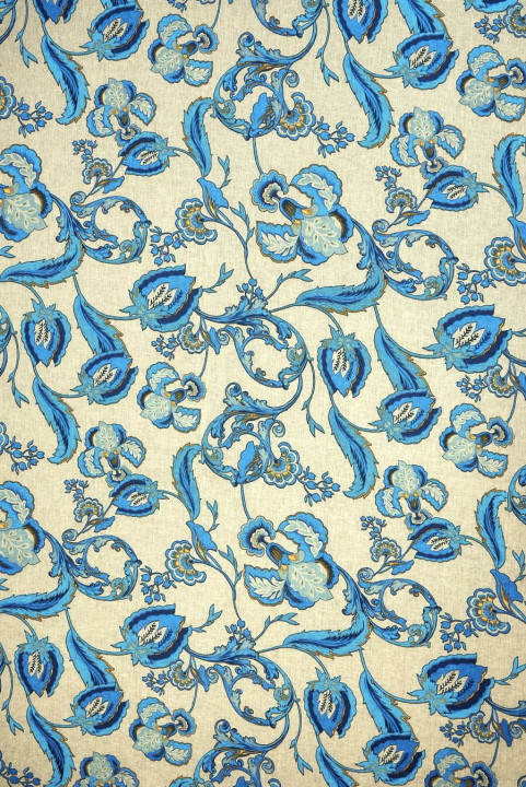 Floral écru linen