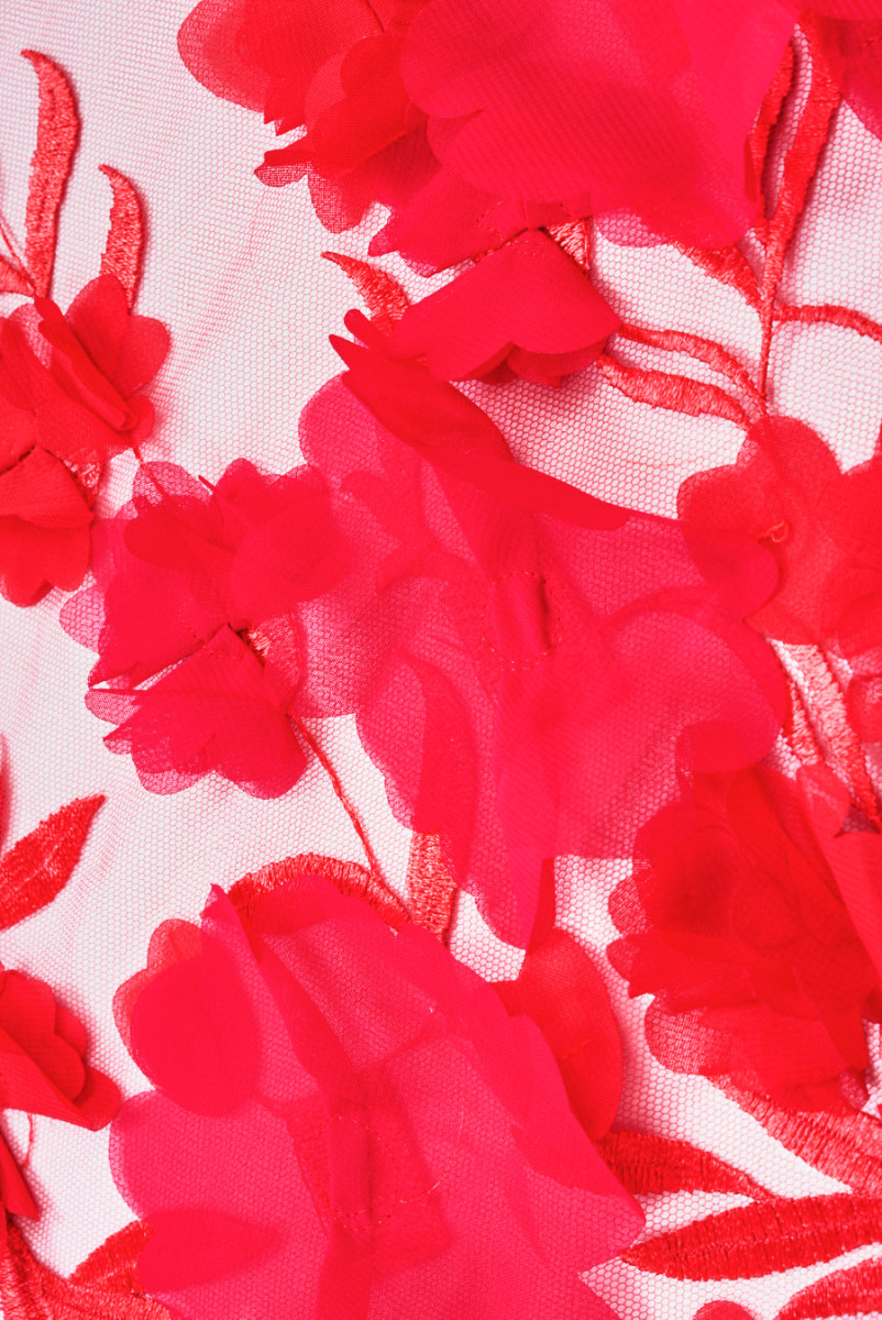 3D вечірня тканина червона