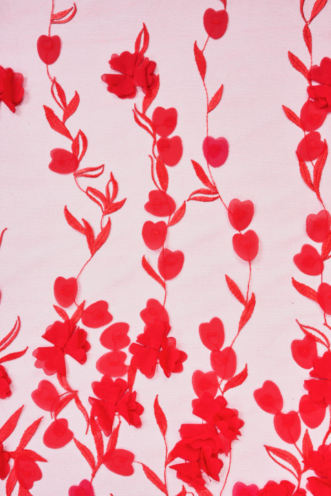 3D Evening Fabric Red