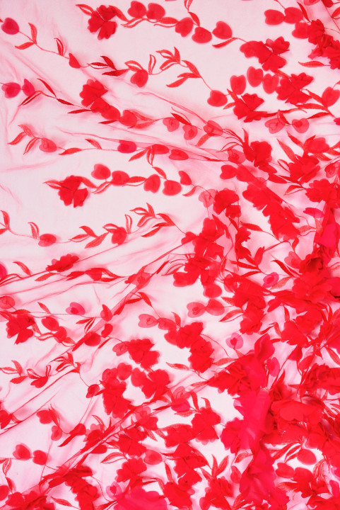 3D Evening Fabric Red
