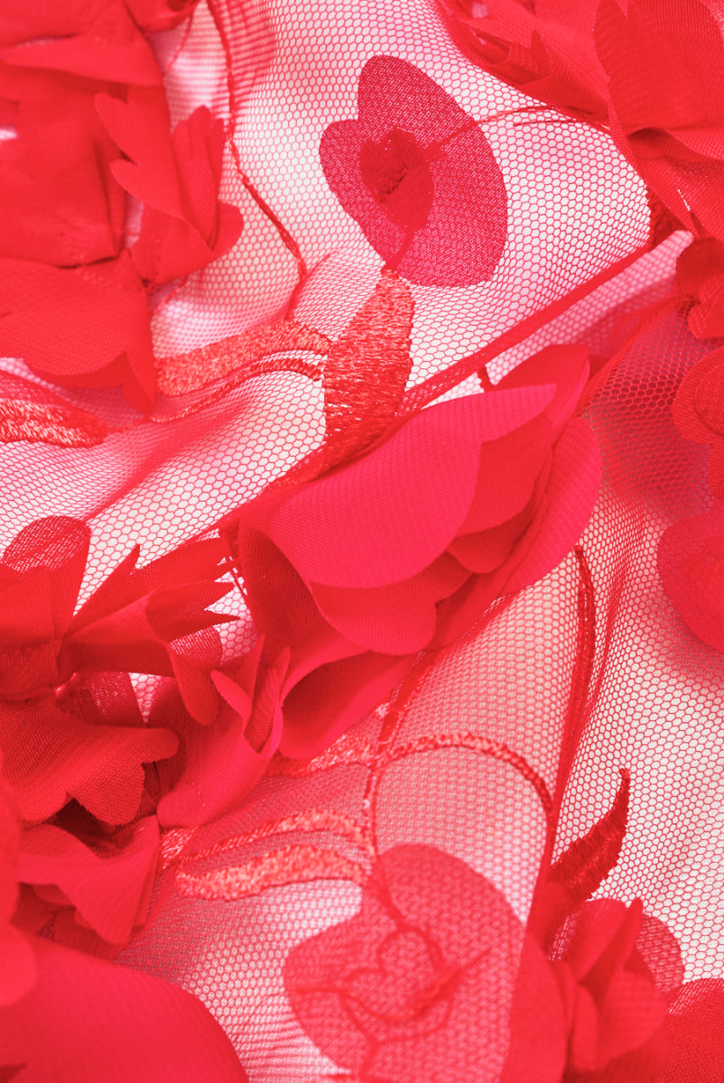 3D õhtukangas punane