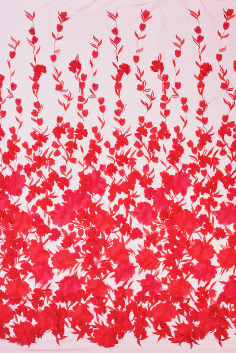 3D Evening Fabric Red