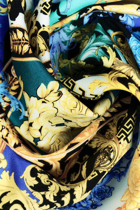 Silk crepe yellow ornaments