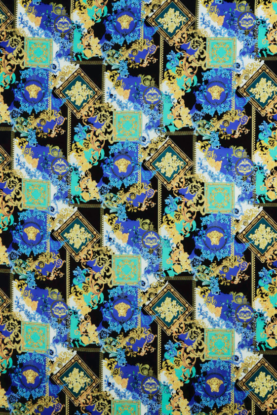 Silk crepe yellow ornaments