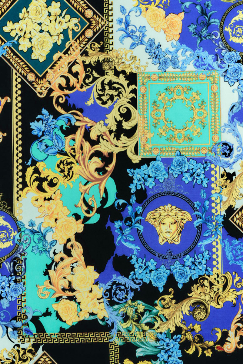 Silk crepe yellow ornaments