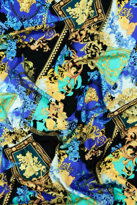 Silk crepe yellow ornaments