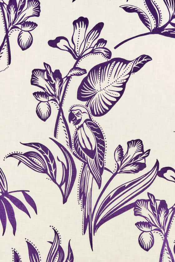 Flax, purple leaves and parrots