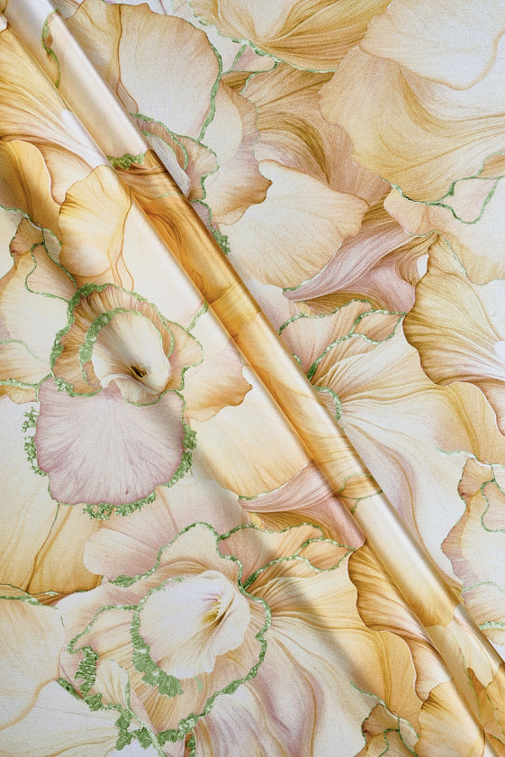 Silk satin yellow flowers