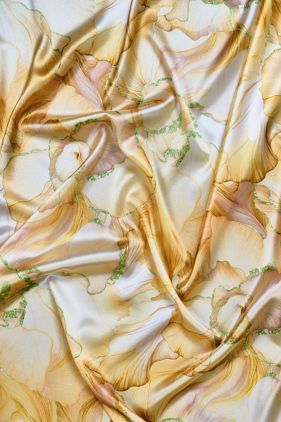 Silk satin yellow flowers