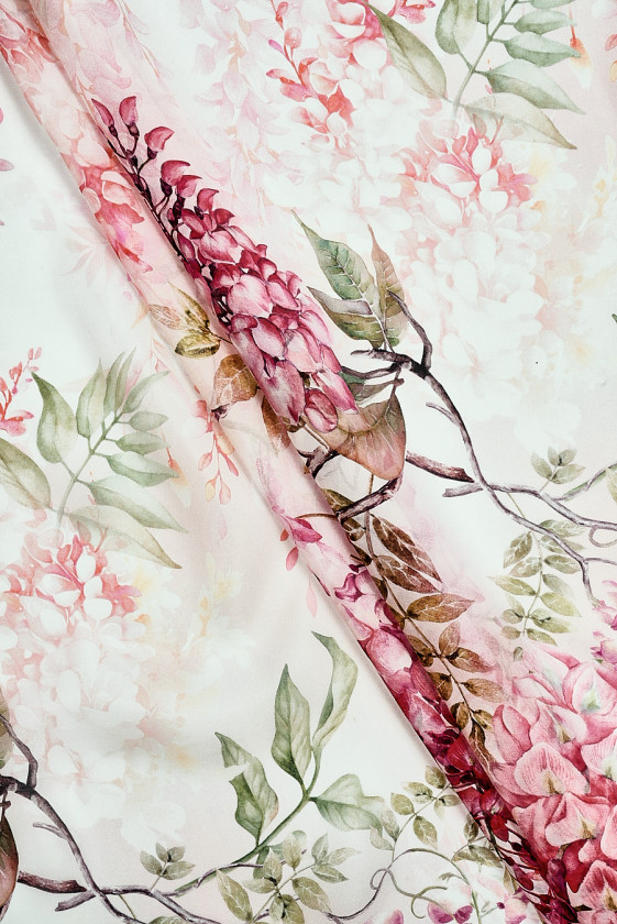 Seidenmusselin helle Blumen