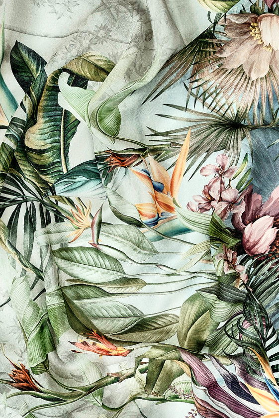 Silk muslin tropical vegetation