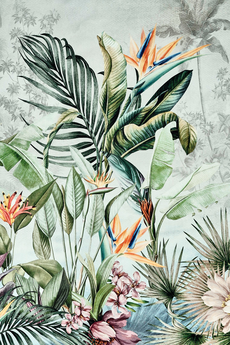 Silk muslin tropical vegetation