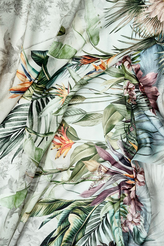 Silk muslin tropical vegetation