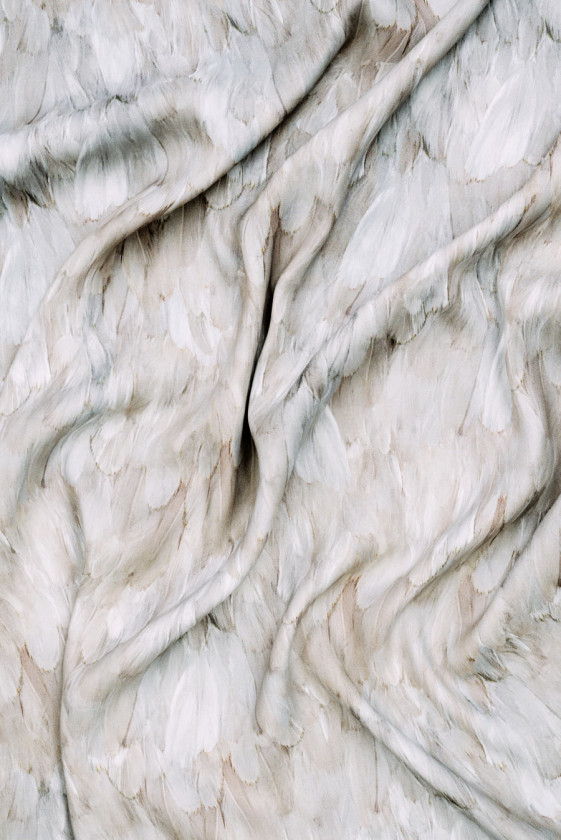 Plumes beige viscose Cadi KUPON 80 cm