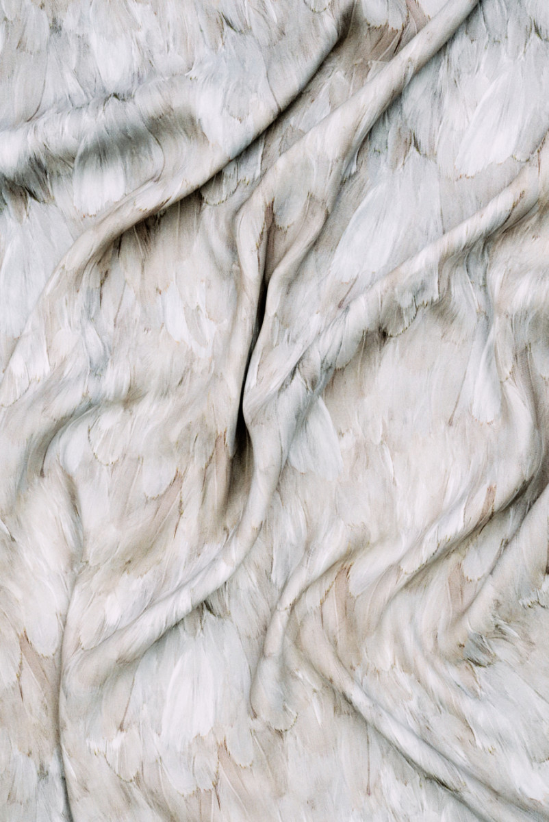 Cadi Viscose Beige Fjer KUPON 80cm