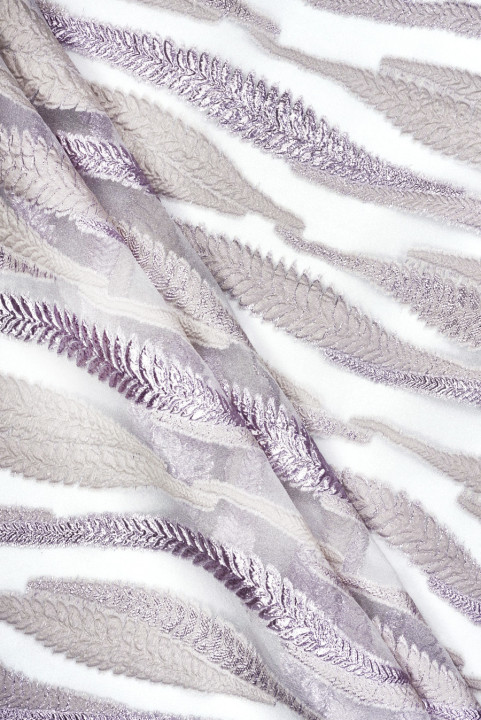 Organza żakardowa liście paproci