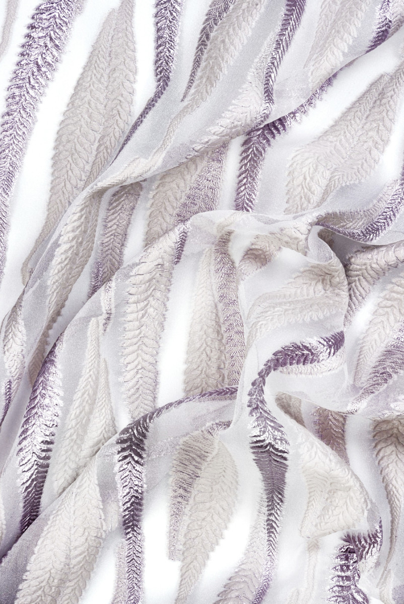 Organza jacquard fern leaves