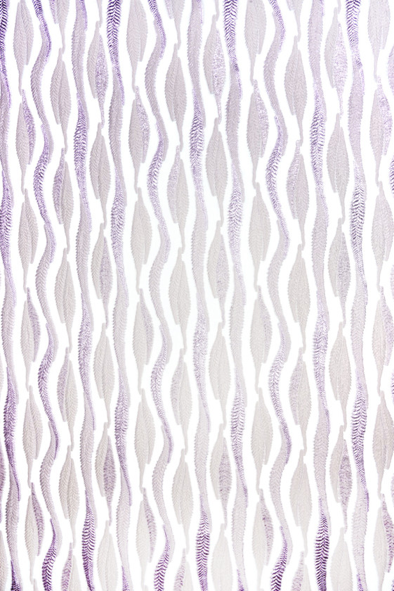 Organza jacquard fern leaves