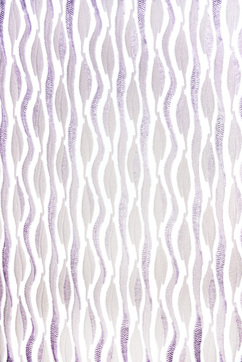 Organza jacquard fern leaves
