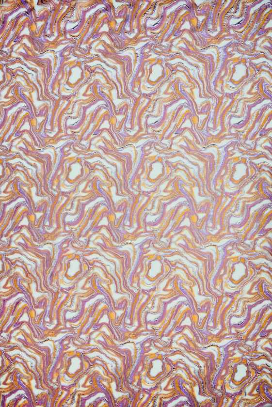 Jacquard organza narancssárga hullámok