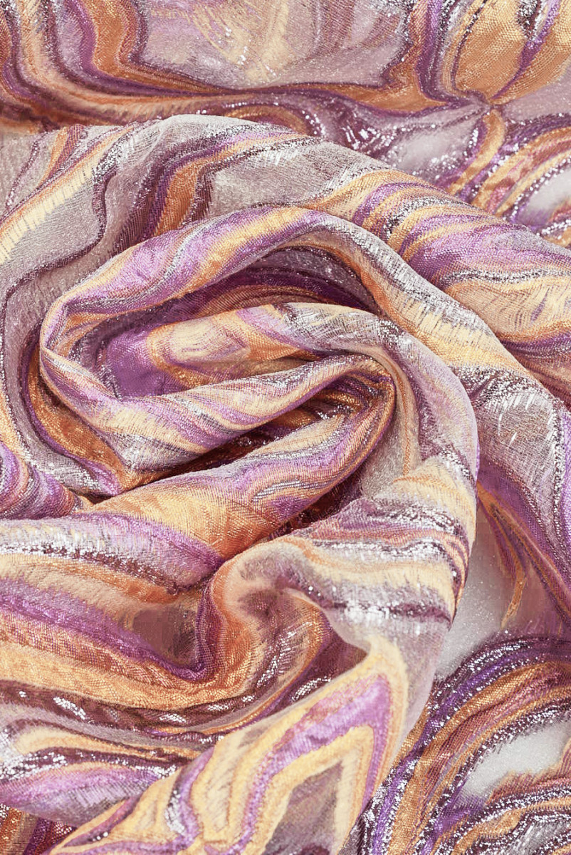 Jacquard organza narancssárga hullámok