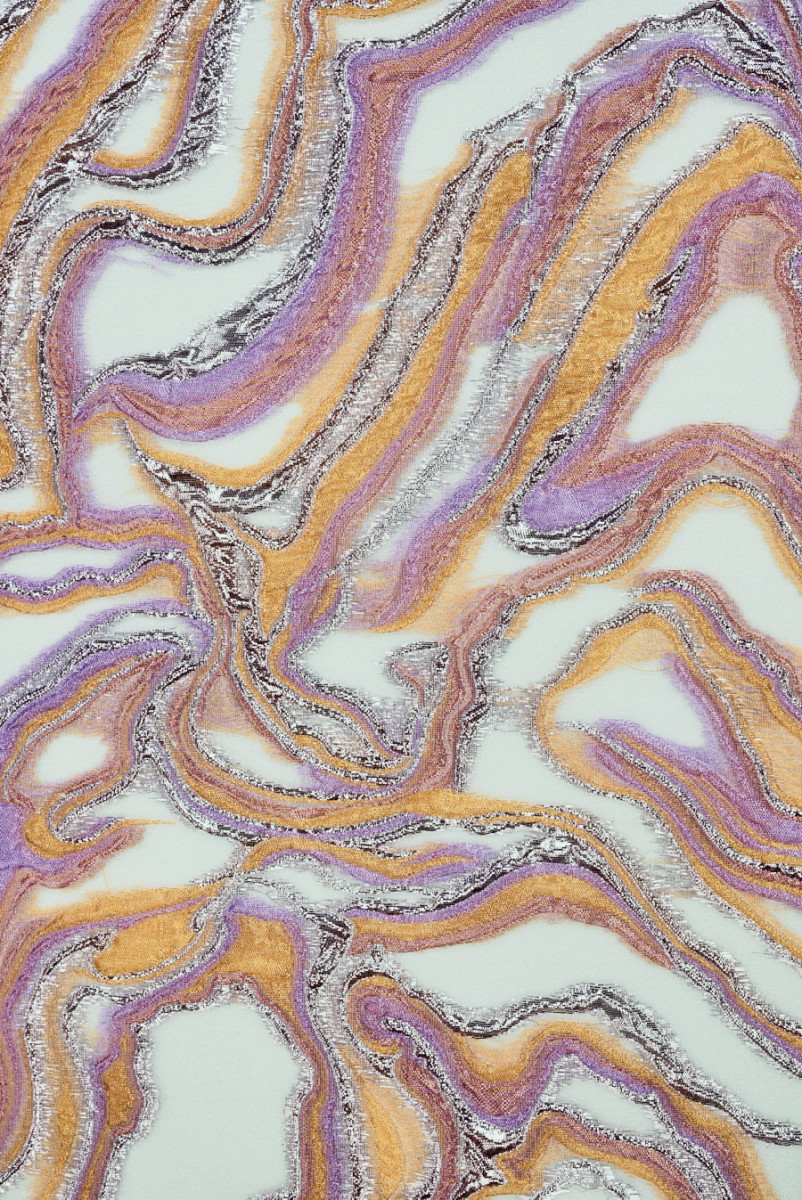 Jacquard organza orange waves