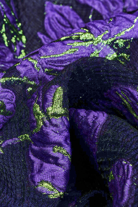 Jacquard organza purple flowers