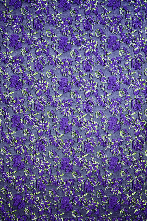 Jacquard organza purple flowers