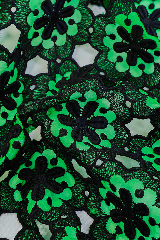 Guipure black flower on organ