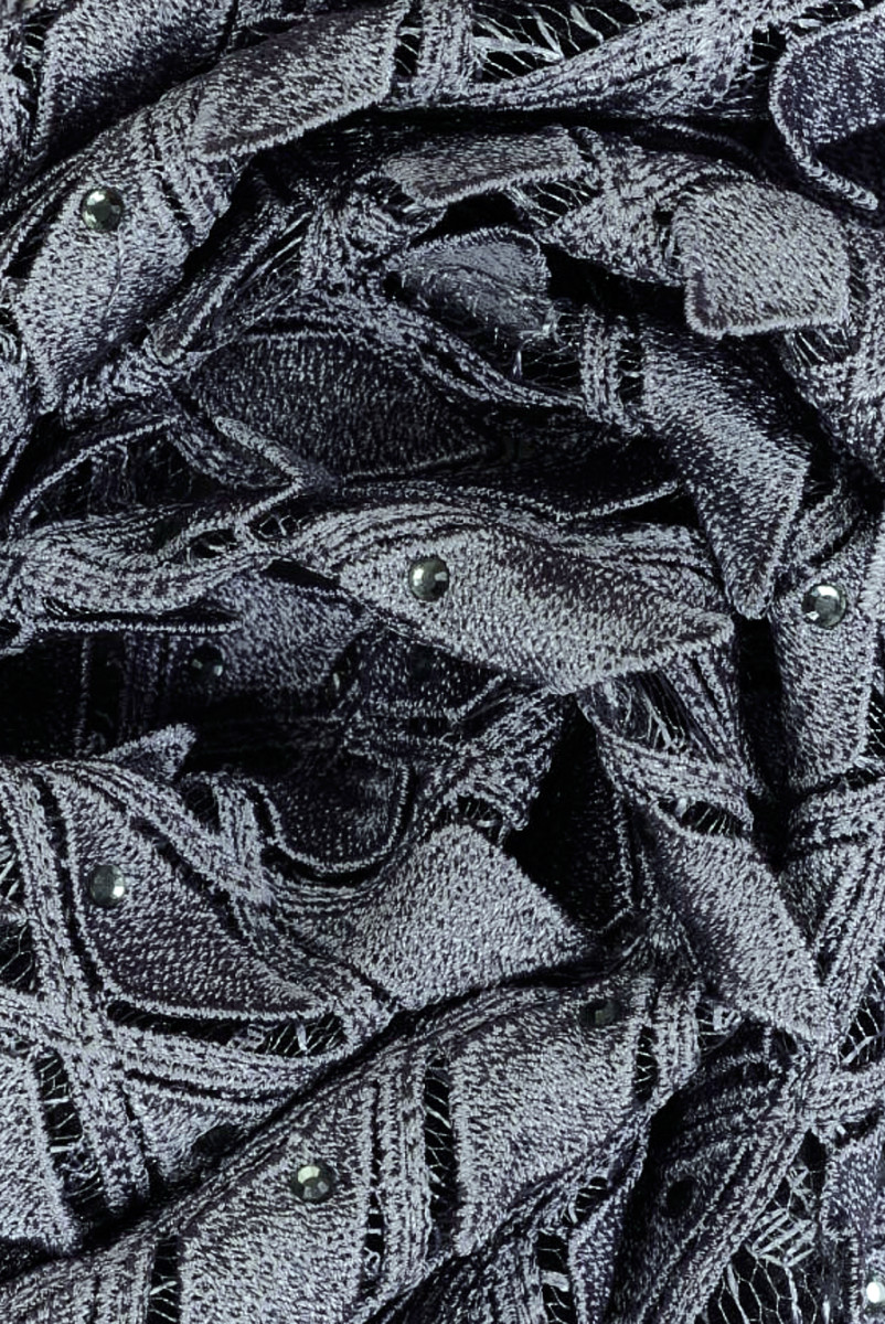 Гіпюрове мереживо сірі діаманти