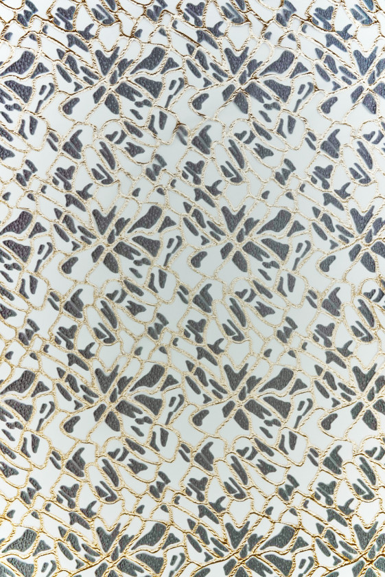 Jacquard organza gold raised motifs