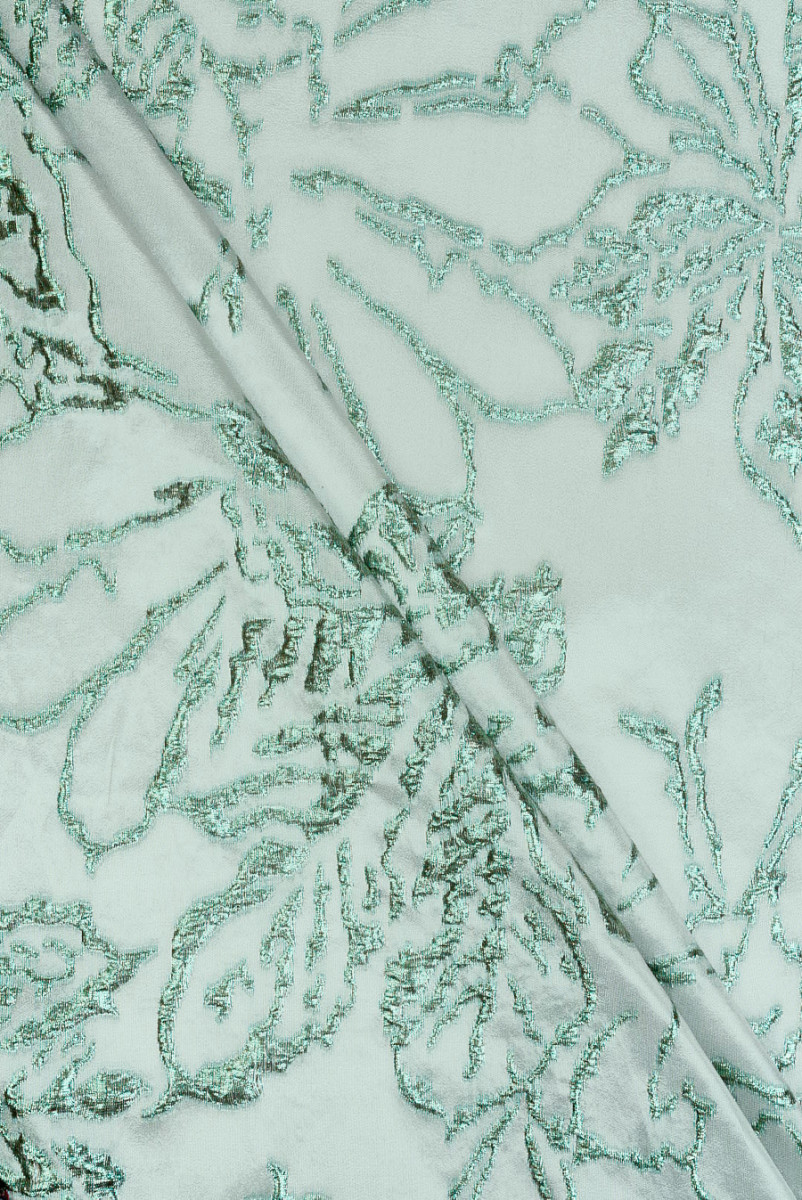 Jacquard with large mint flowers