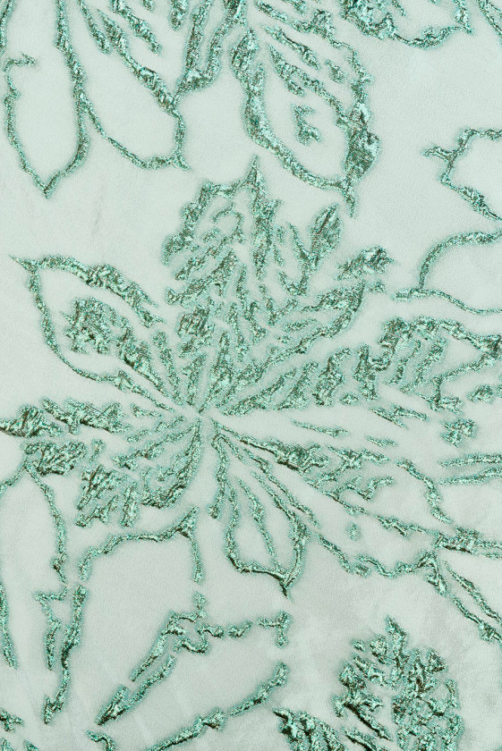 Jacquard with large mint flowers