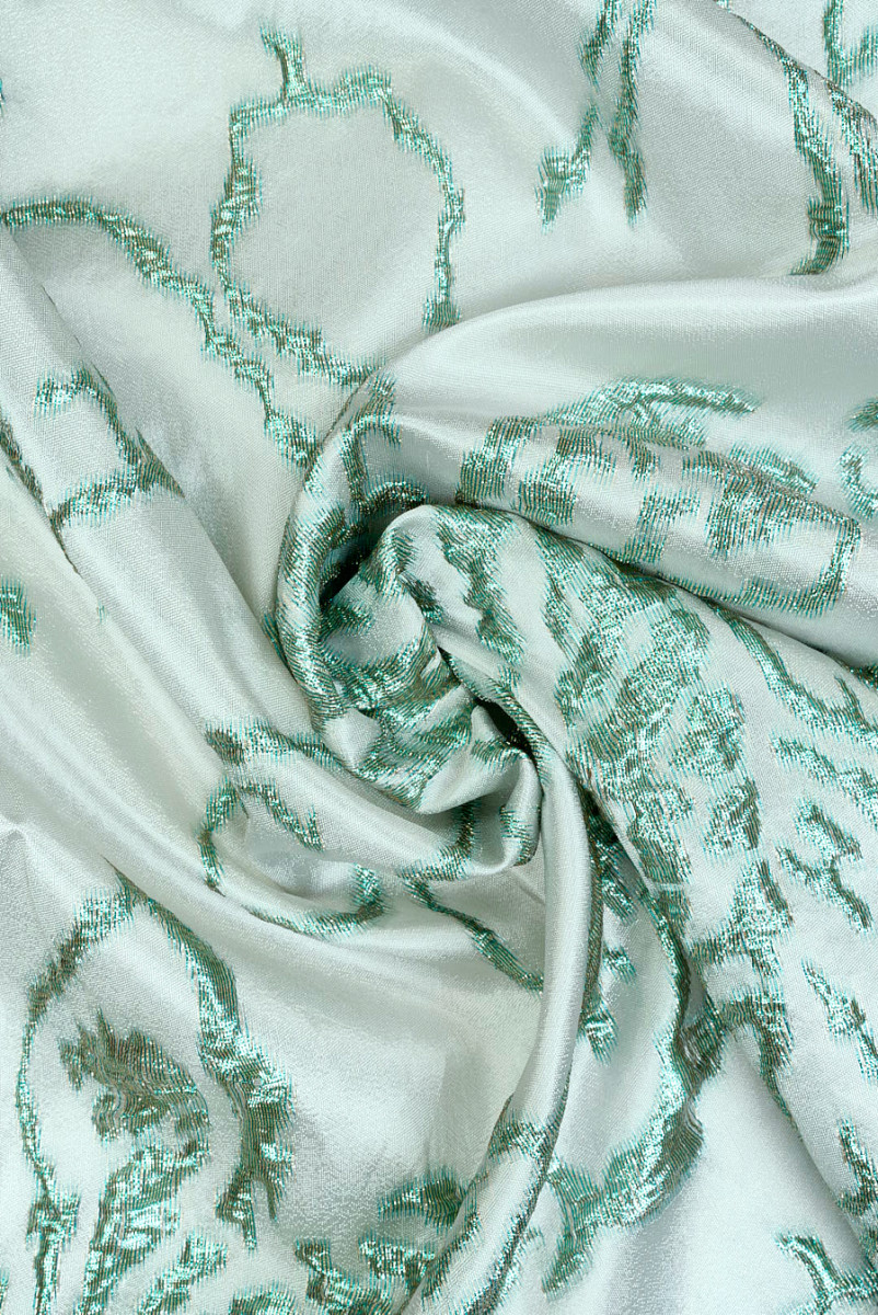 Jacquard nagy mentavirágokkal