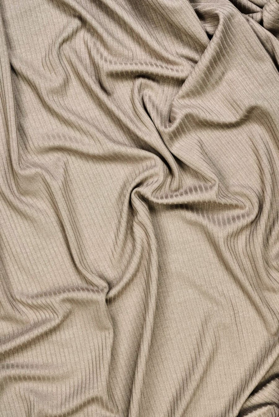 Striped mocha knitted fabric