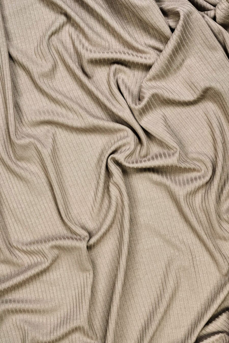Striped mocha knitted fabric