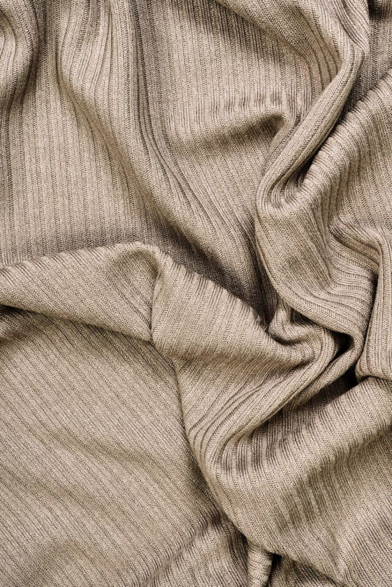 Striped mocha knitted fabric