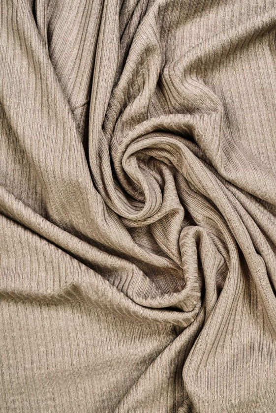 Striped mocha knitted fabric
