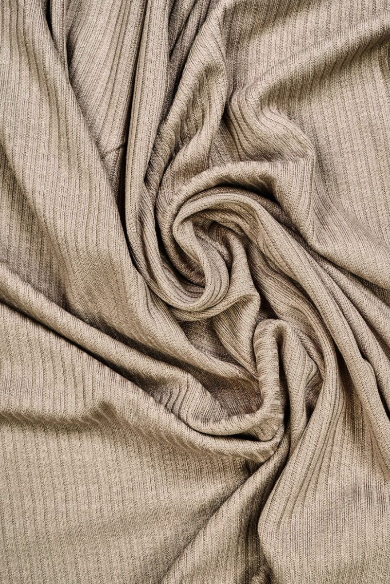 Striped mocha knitted fabric