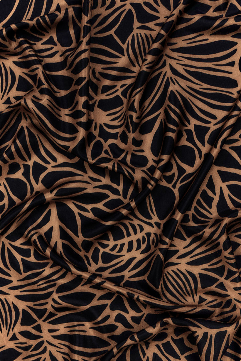 Habotai silk brown flowers