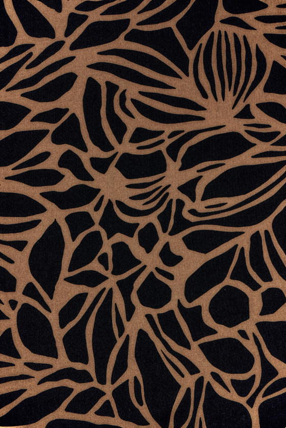 Habotai silk brown flowers