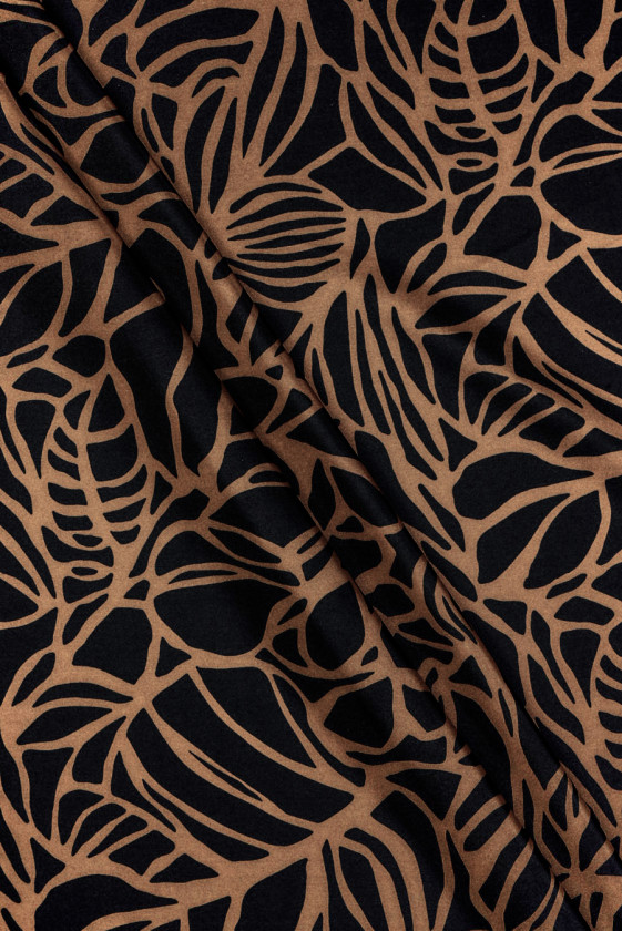 Habotai silk brown flowers