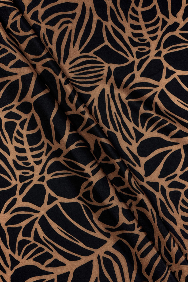 Habotai silk brown flowers