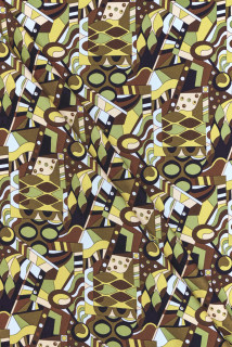 Storas krepinis šilko žalios geometrijos