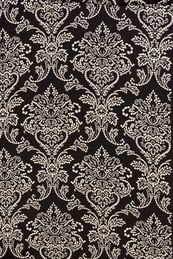 Crepe silk beige oriental patterns