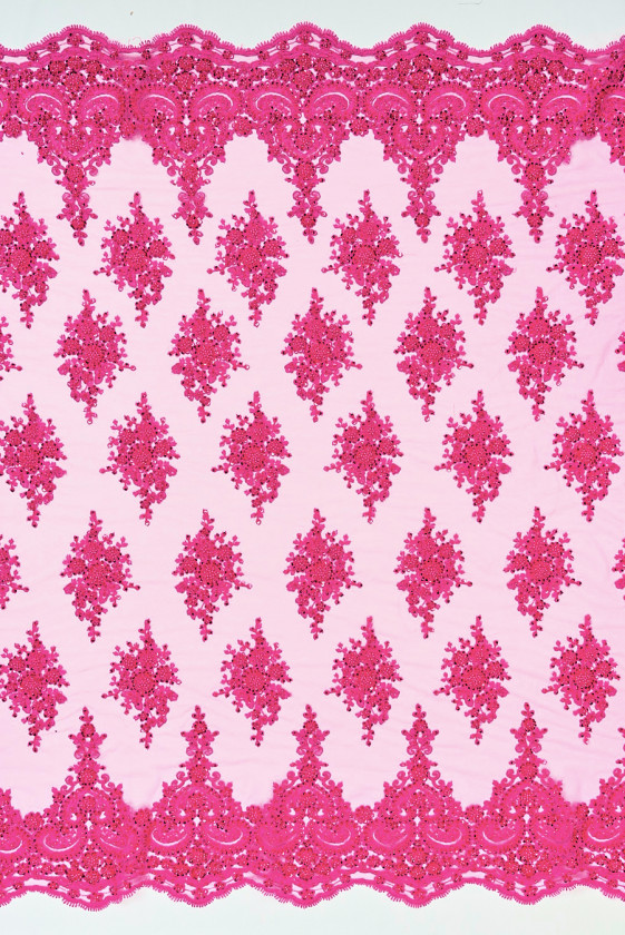 Lace with beads fuchsia