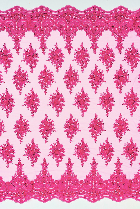 Spitze mit Perlen fuchsia