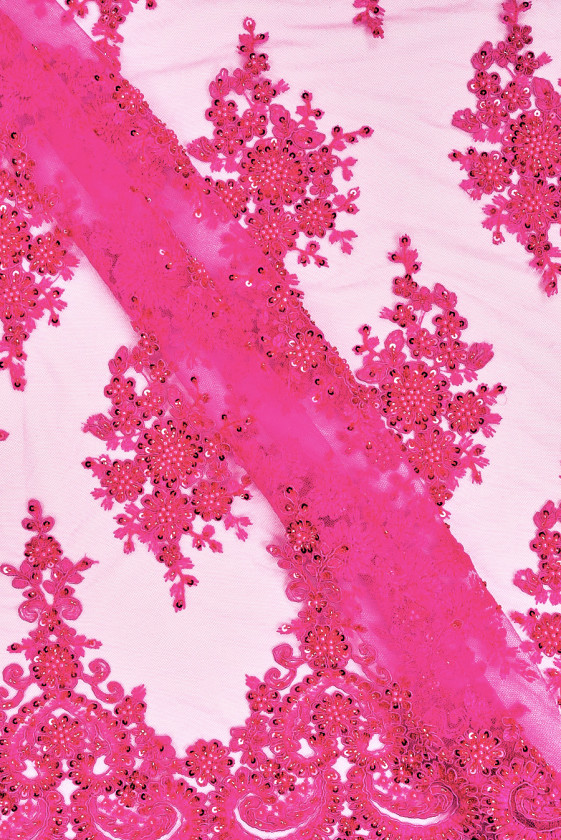 Lace with beads fuchsia