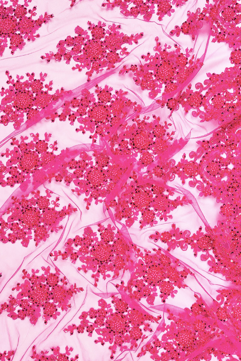 Lace with beads fuchsia