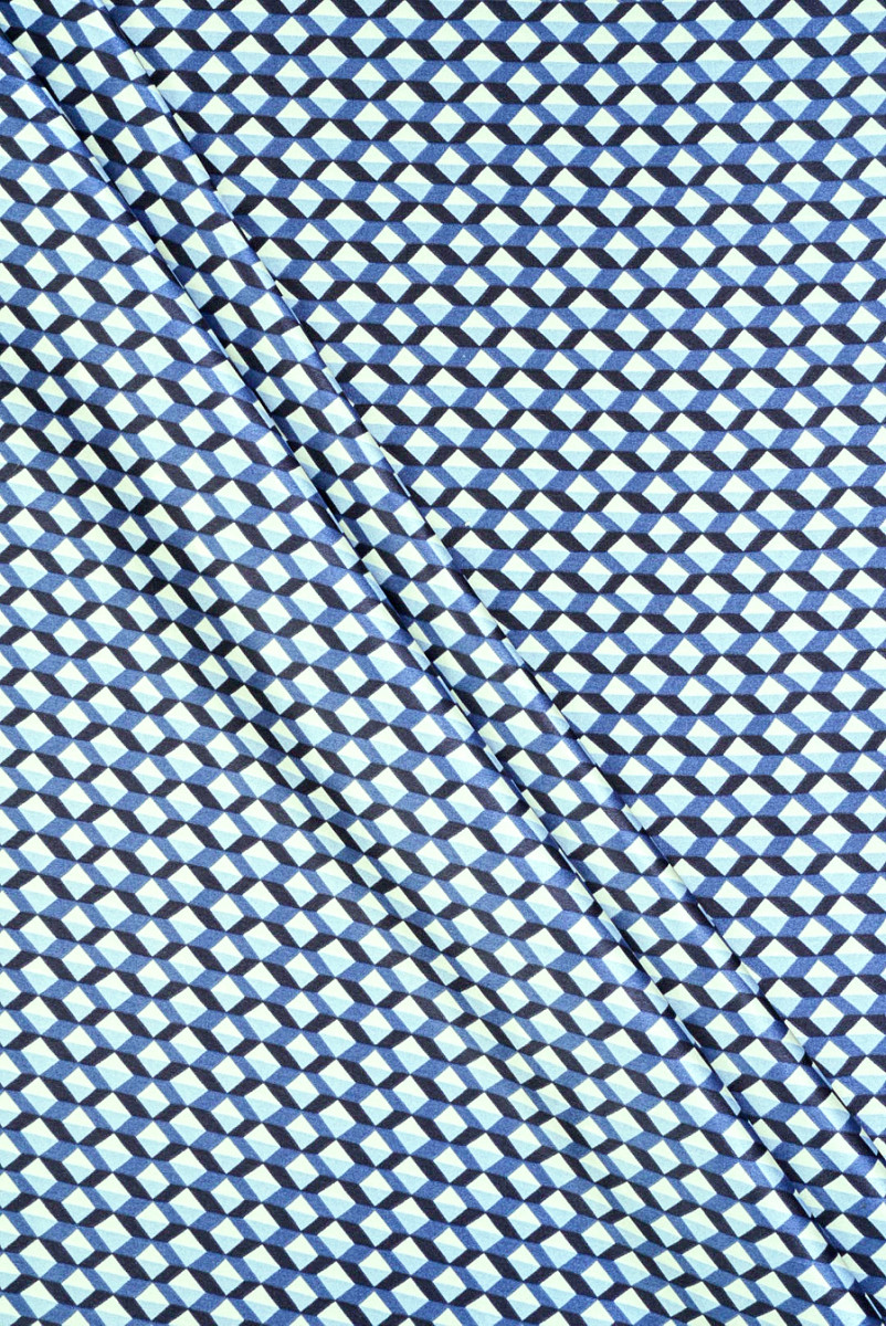 Satyna jedwabna drobna geometria KUPON 80cm